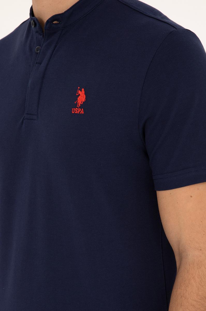 Erkek Regular Fit Hakim Yaka Lacivert Tişört