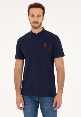 Erkek Regular Fit Hakim Yaka Lacivert Tişört - 50282858016