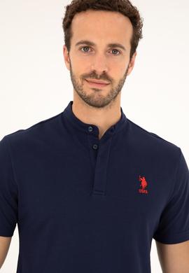 Erkek Regular Fit Hakim Yaka Lacivert Tişört - 50282858016