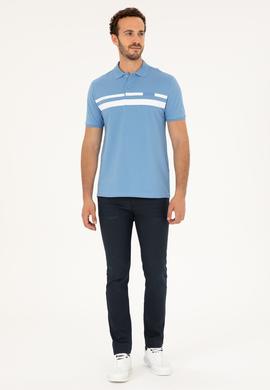 Erkek Regular Fit Polo Yaka Koyu Mavi Tişört - 50287102021