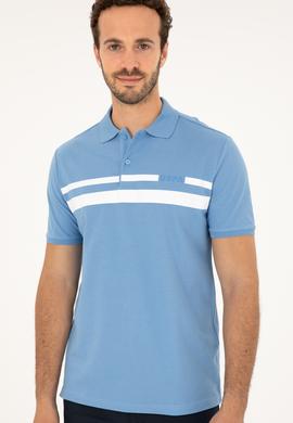 Erkek Regular Fit Polo Yaka Koyu Mavi Tişört - 50287102021