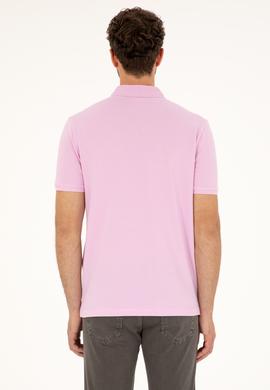 Erkek Regular Fit Polo Yaka Pembe Tişört - 50281927021