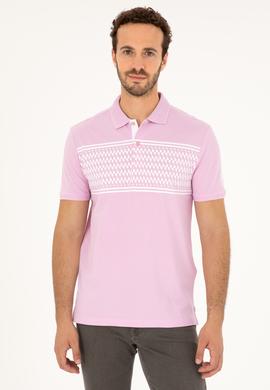 Erkek Regular Fit Polo Yaka Pembe Tişört - 50281927021