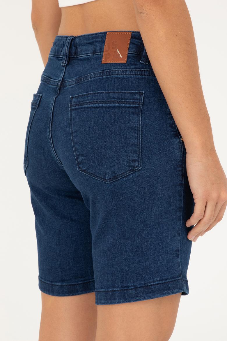 Kadın Mavi Jean Şort - 50280336005