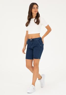Kadın Mavi Jean Şort - 50280336005