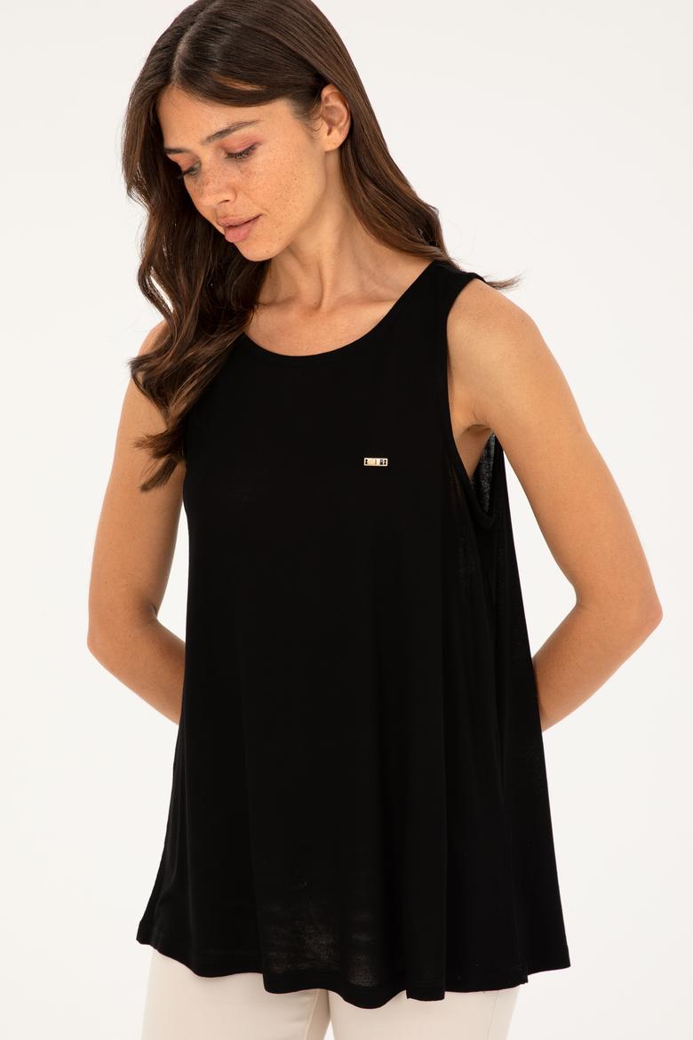 Kadın Siyah Tişört - 50286052038