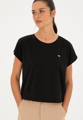 Kadın Siyah Tişört - 50293723011
