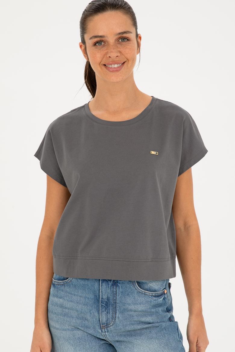 Kadın Antrasit Tişört - 50293723005