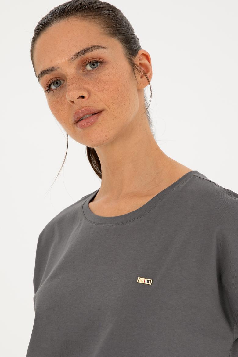 Kadın Antrasit Tişört - 50293723005