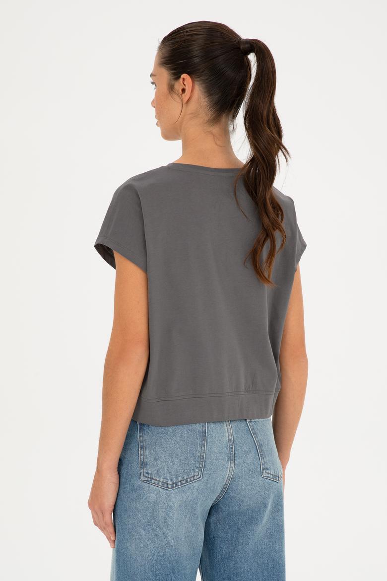 Kadın Antrasit Tişört - 50293723005