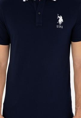 Erkek Slim Fit Polo Yaka Lacivert Basic Tişört - 50279569014