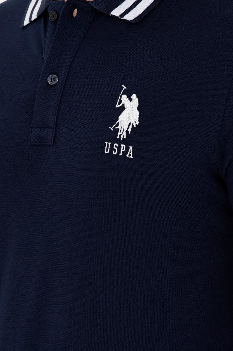 Erkek Slim Fit Polo Yaka Lacivert Basic Tişört
