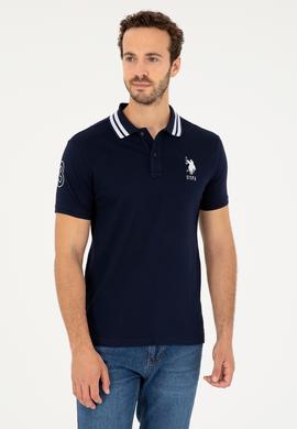 Erkek Slim Fit Polo Yaka Lacivert Basic Tişört - 50279569014