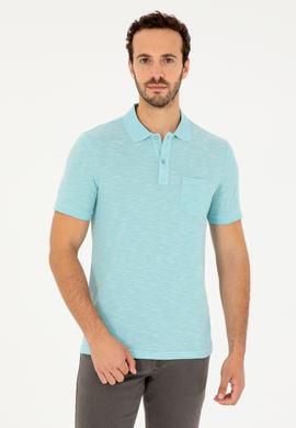 Erkek Slim Fit Polo Yaka Mint Tişört - 50279560016