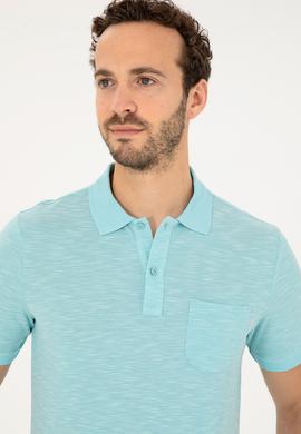 Erkek Slim Fit Polo Yaka Mint Tişört - 50279560016
