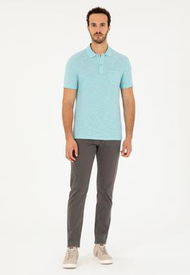 Erkek Slim Fit Polo Yaka Mint Tişört - 50279560016