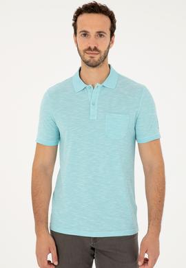 Erkek Slim Fit Polo Yaka Mint Tişört - 50279560016