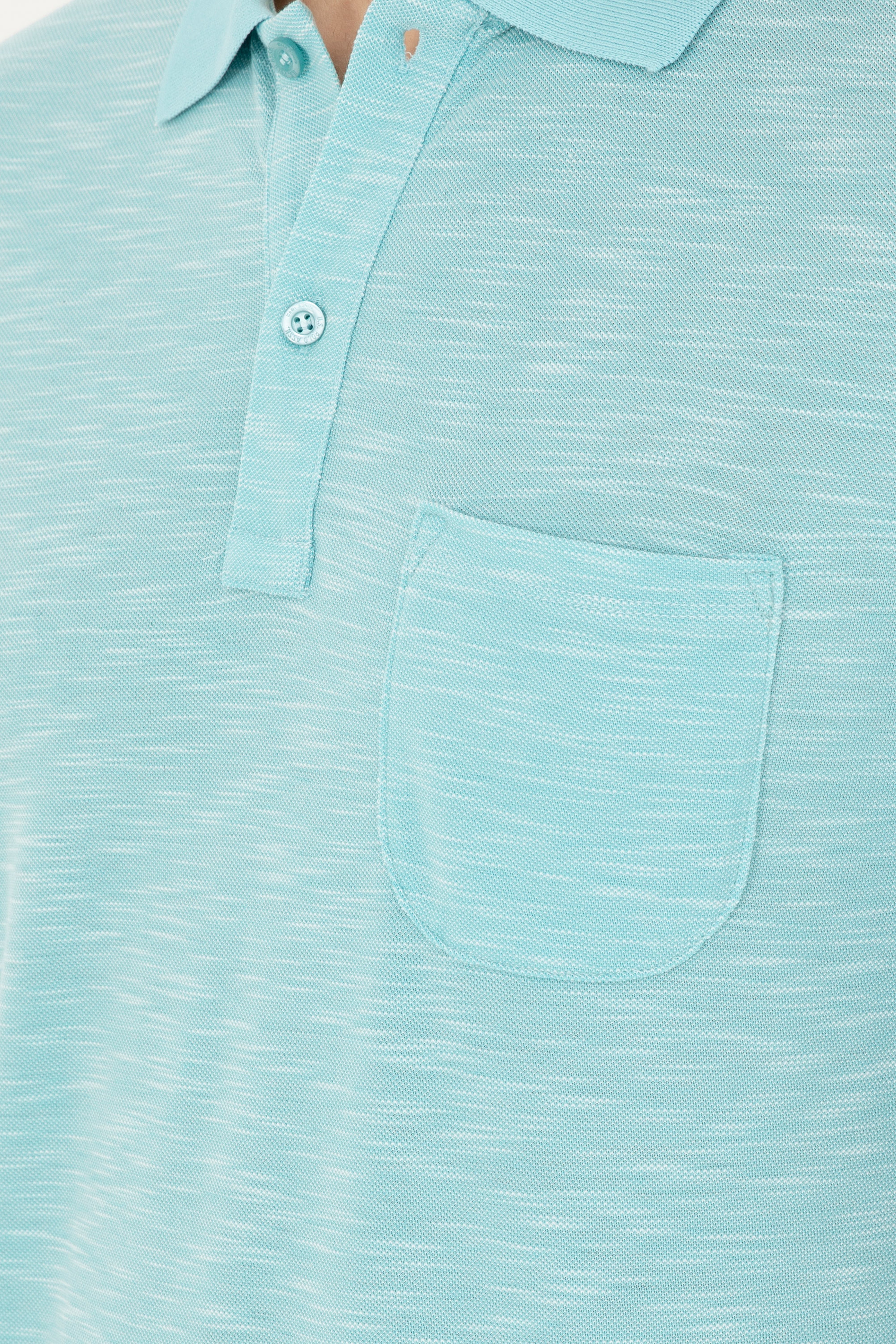 Erkek Slim Fit Polo Yaka Mint Tişört - Image 7