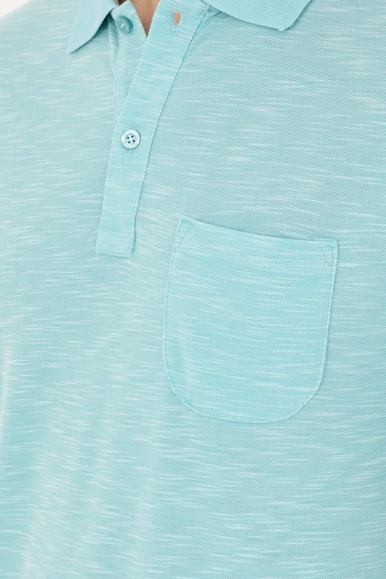 Erkek Slim Fit Polo Yaka Mint Tişört - 50279560016