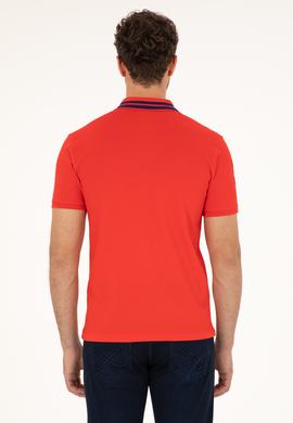 Erkek Slim Fit Polo Yaka Kırmızı Basic Tişört - 50279569040