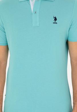 Erkek Regular Fit Polo Yaka Mint Basic Tişört - 50279611068