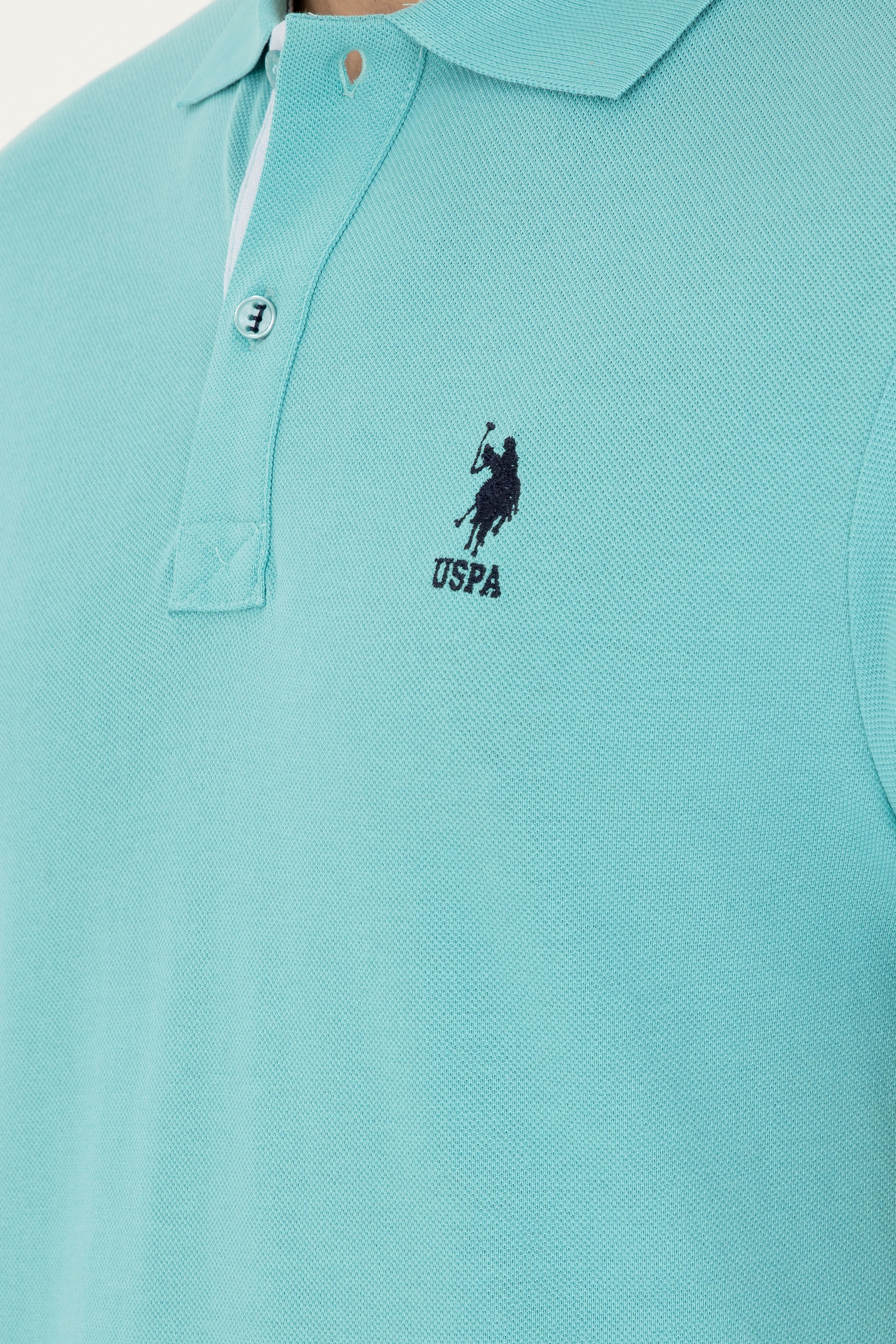 Erkek Regular Fit Polo Yaka Mint Basic Tişört - Image 7