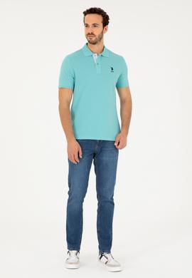 Erkek Regular Fit Polo Yaka Mint Basic Tişört - 50279611068