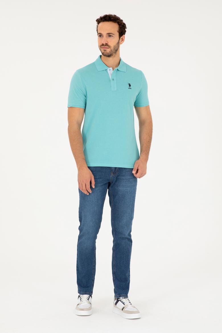 Erkek Regular Fit Polo Yaka Mint Basic Tişört - 50279611068