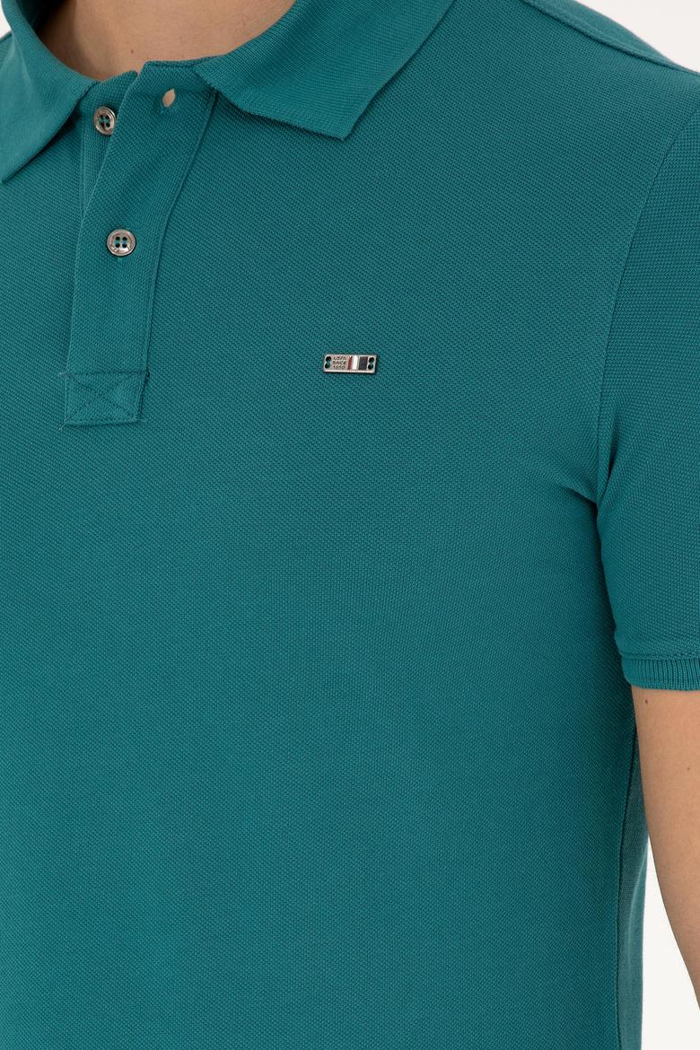 Erkek Koyu Yeşil Basic Tişört - 50279610076