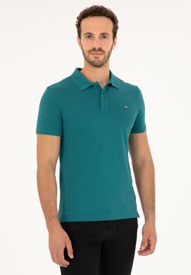 Erkek Koyu Yeşil Basic Tişört - 50279610076