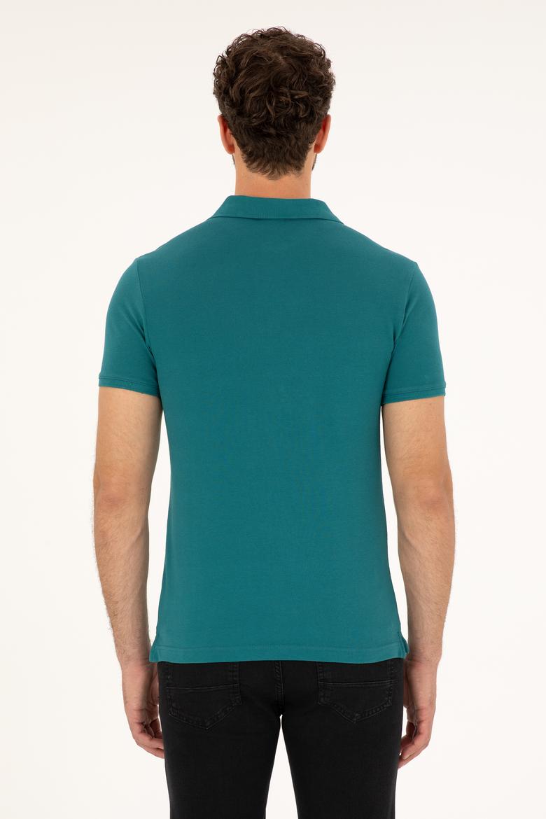 Erkek Koyu Yeşil Basic Tişört - 50279610076