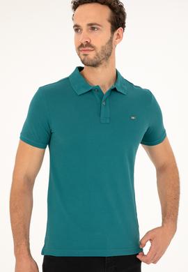 Erkek Koyu Yeşil Basic Tişört - 50279610076