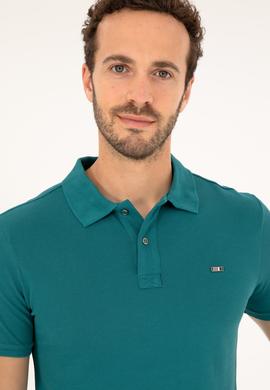 Erkek Koyu Yeşil Basic Tişört - 50279610076