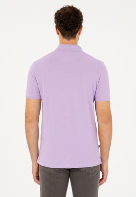 Erkek Regular Fit Polo Yaka Lila Basic Tişört - 50279611138