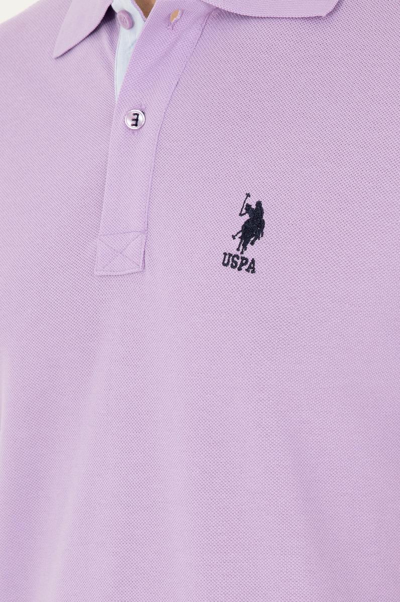 Erkek Regular Fit Polo Yaka Lila Basic Tişört