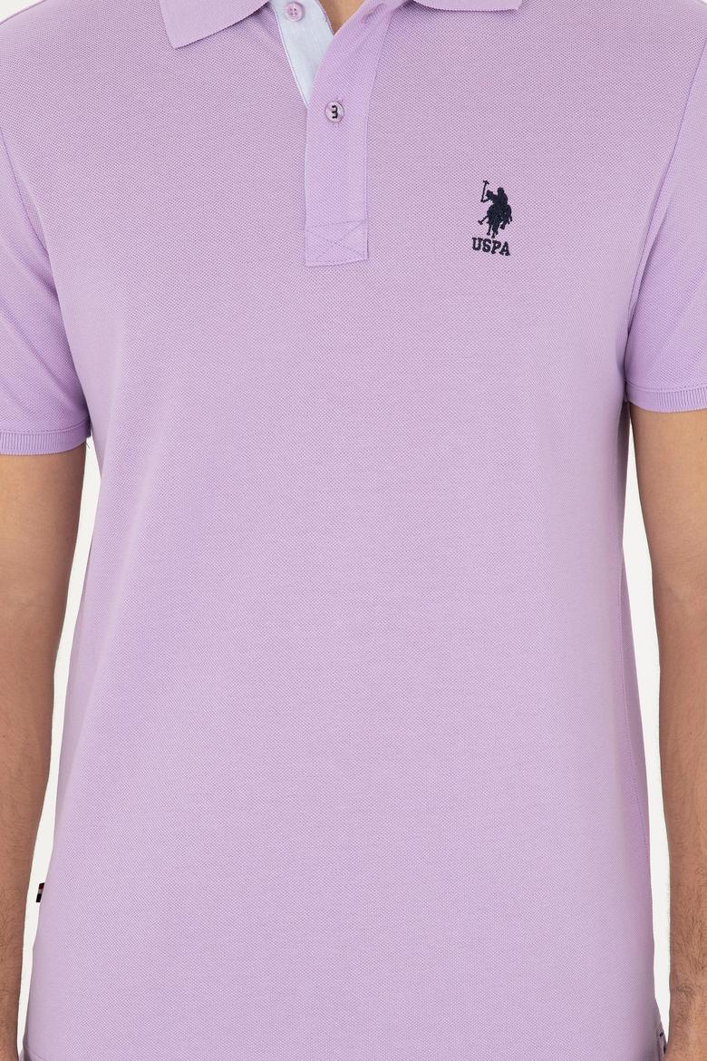 Erkek Regular Fit Polo Yaka Lila Basic Tişört - 50279611138
