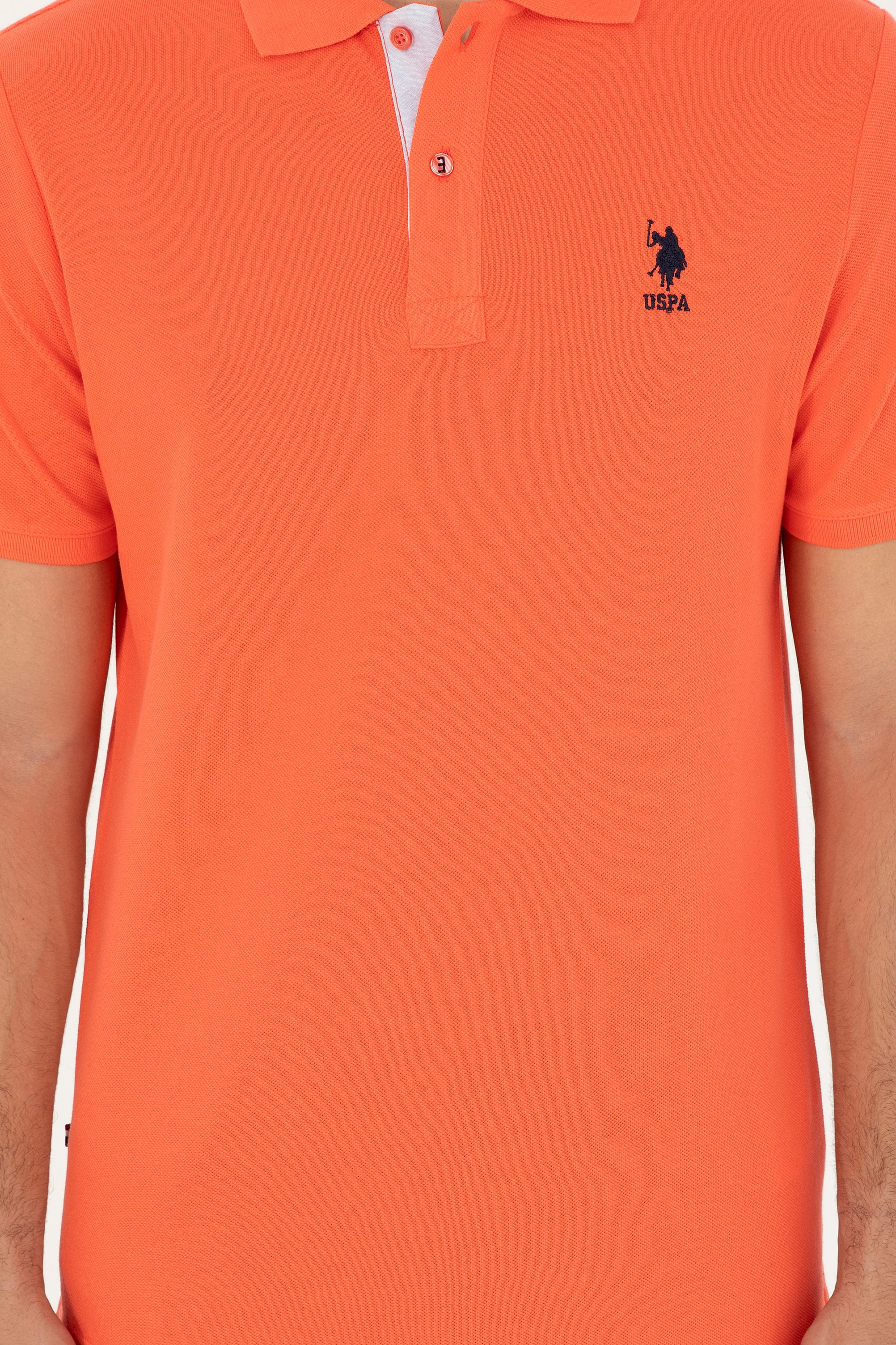 Erkek Regular Fit Polo Yaka Nar Çiçeği Basic Tişört