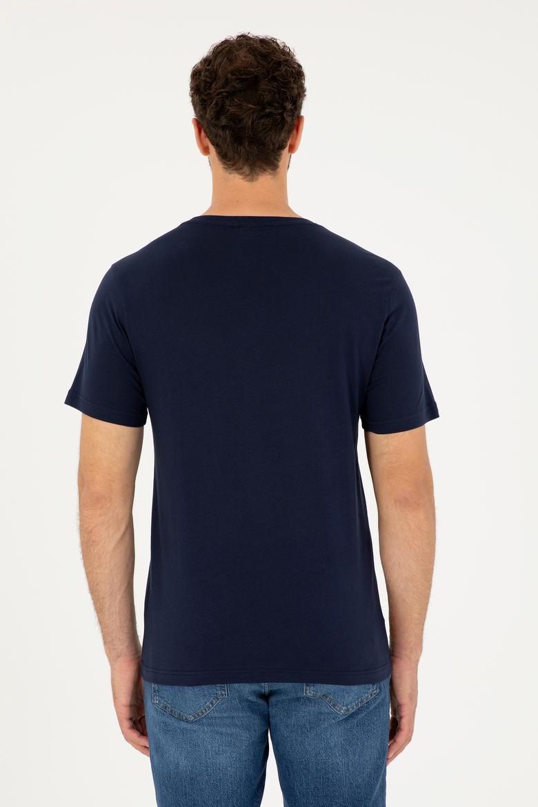 Erkek Lacivert Basic Tişört - 50279574029
