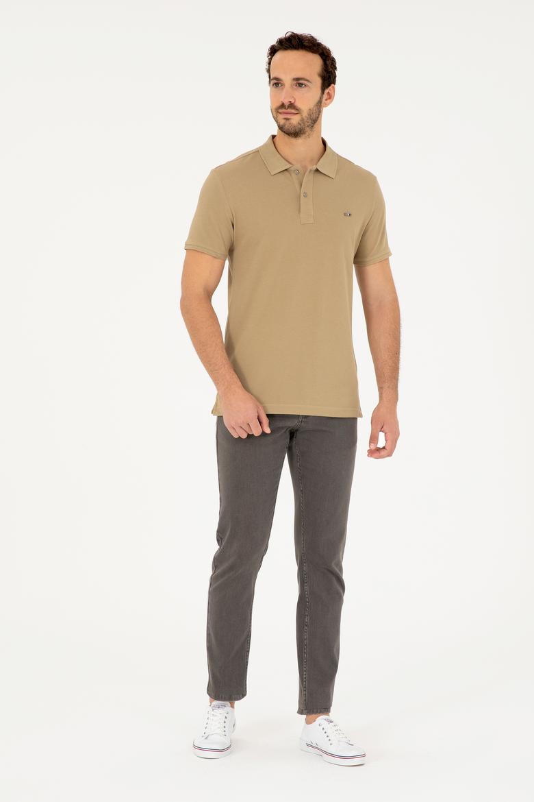 Erkek Haki Basic Tişört - 50279610046