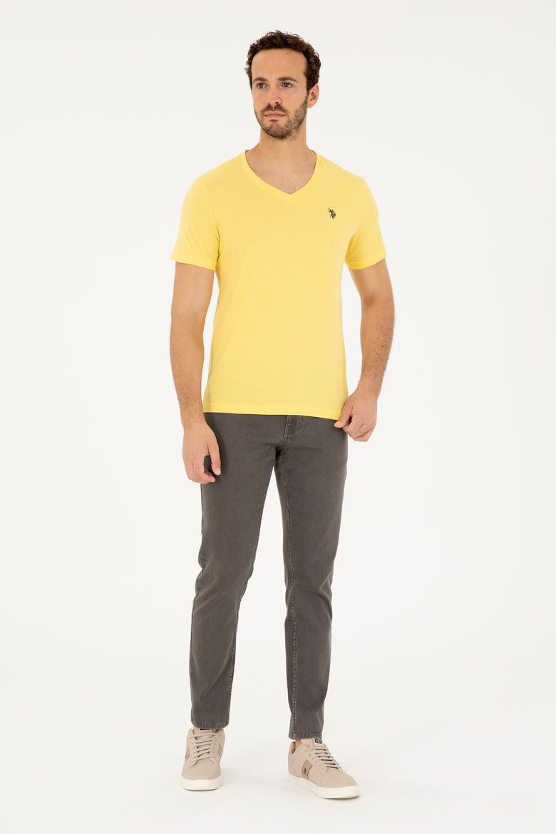 Erkek Sarı Basic Tişört - 50279574127