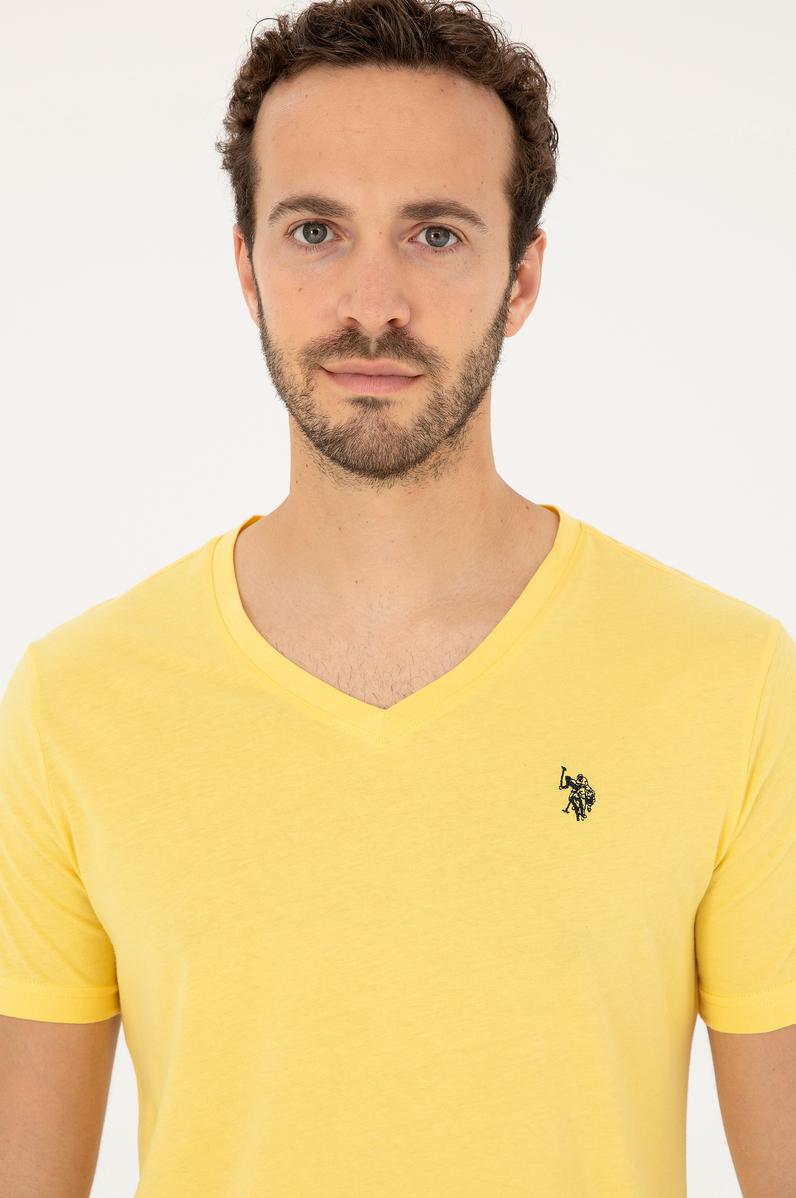 Erkek Sarı Basic Tişört