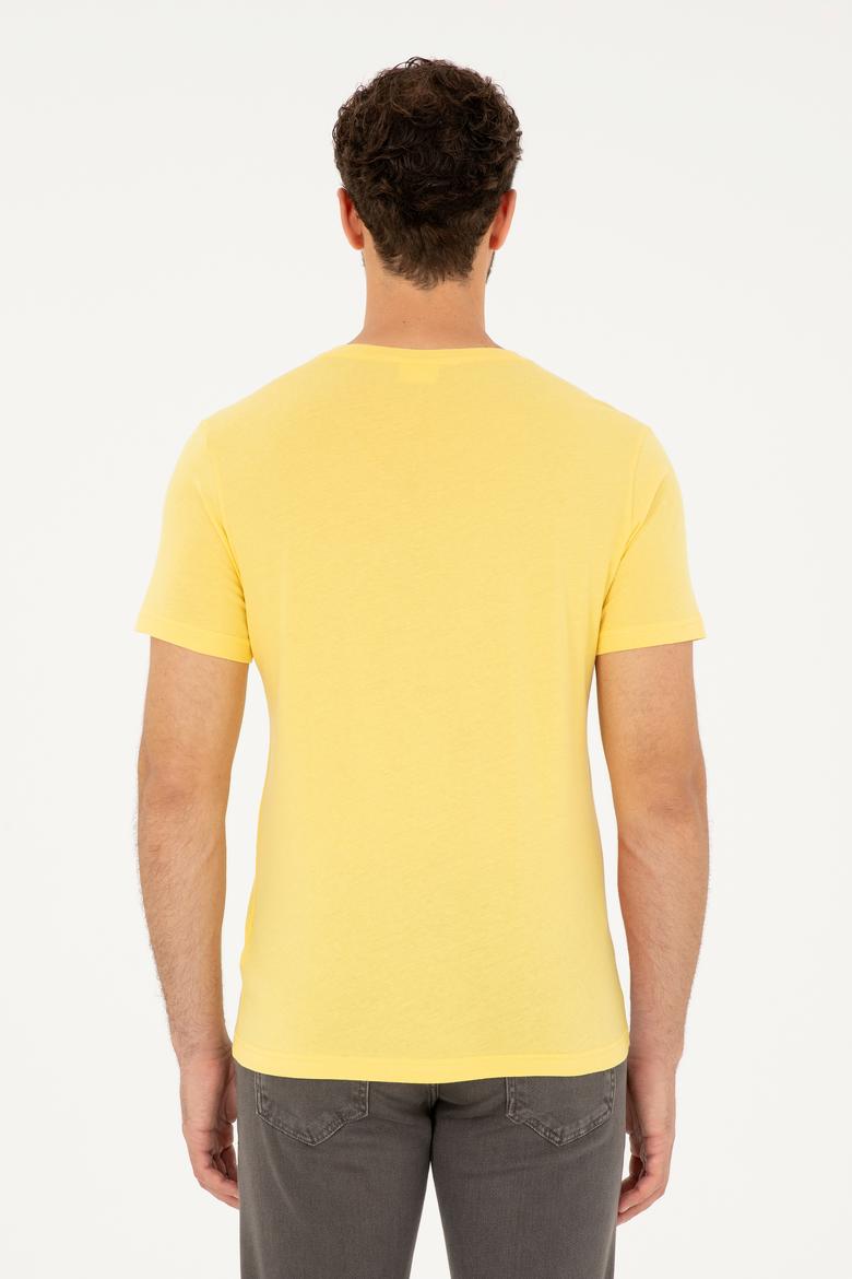 Erkek Sarı Basic Tişört - 50279574127