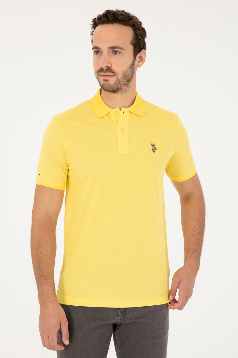 Erkek Sarı Basic Tişört - 50279609061