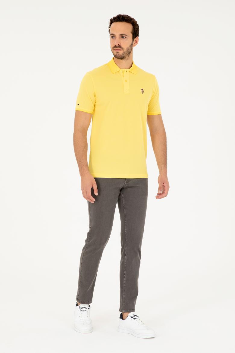 Erkek Sarı Basic Tişört - 50279609061