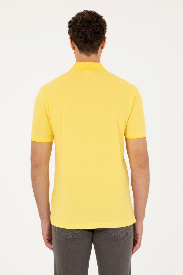 Erkek Sarı Basic Tişört - 50279609061