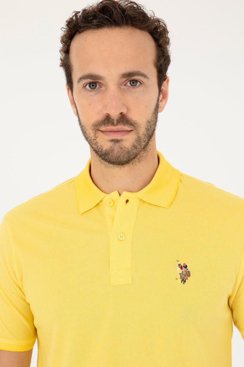 Erkek Sarı Basic Tişört - 50279609061