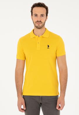 Erkek Slim Fit Polo Yaka Safran Basic Tişört - 50279613330