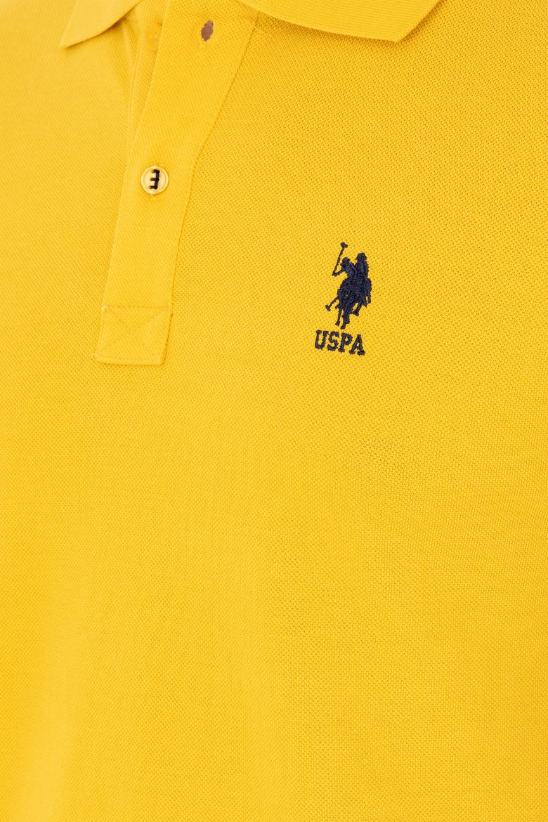 Erkek Slim Fit Polo Yaka Safran Basic Tişört - 50279613330