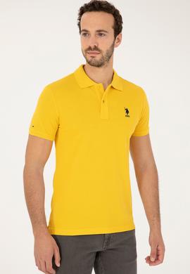 Erkek Slim Fit Polo Yaka Safran Basic Tişört - 50279613330