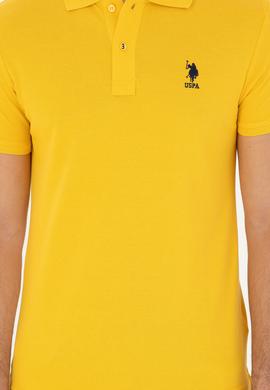 Erkek Slim Fit Polo Yaka Safran Basic Tişört - 50279613330